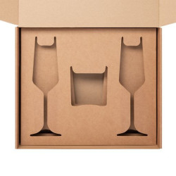 Доп. ложемент под свечу (арт. 73077)  + 2 бокала для шампанского в универсальную коробку (арт. 21006.020)