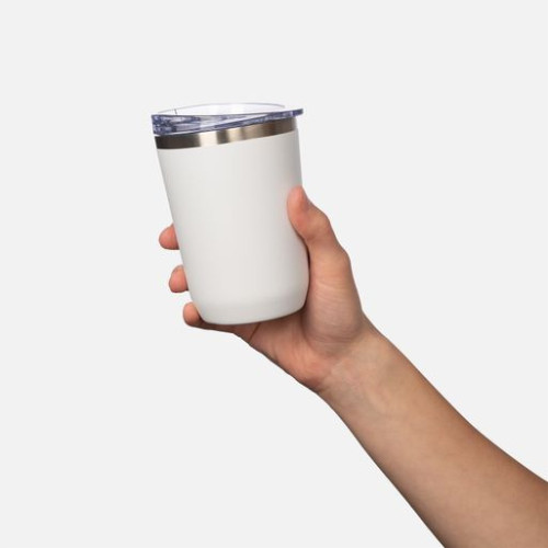 Термокружка вакуумная с керамическим покрытием Арктик (Arctic), белый/серый