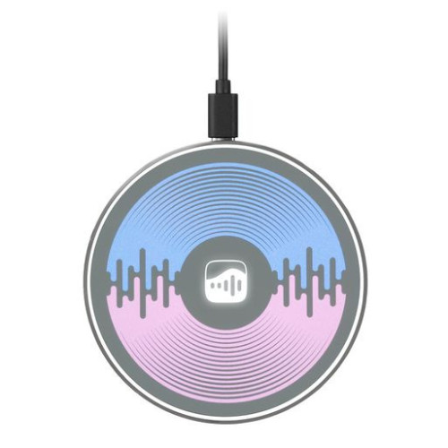 Беспроводное зарядное устройство с подсветкой 15W Аурис (Auris), серое