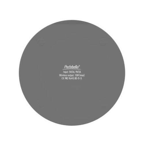 Беспроводное зарядное устройство с подсветкой 15W Аурис (Auris), серое