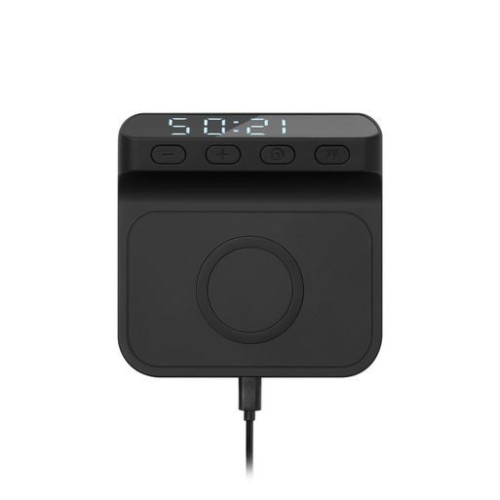 Зарядная станция с часами 15W Rigel, черная Зарядная станция с часами 15W Rigel, черная