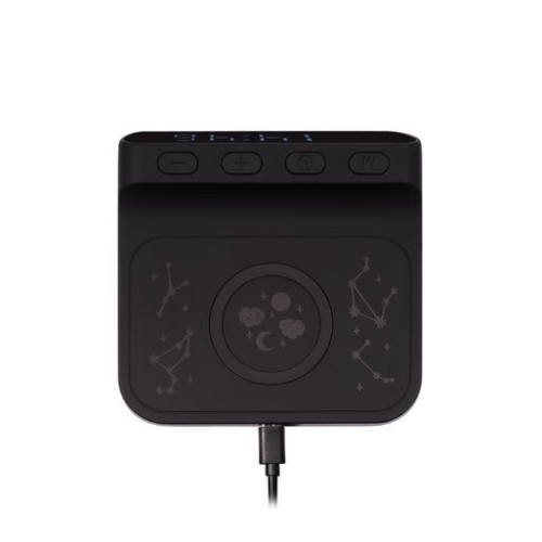 Зарядная станция с часами 15W Rigel, черная Зарядная станция с часами 15W Rigel, черная