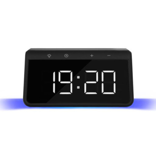 Зарядная станция с часами 15W Флейм (Flame), черная