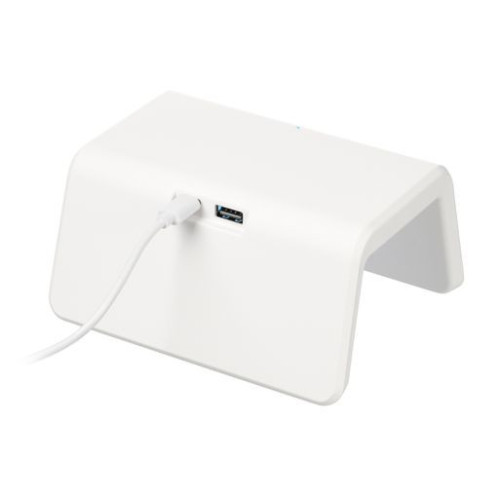 Зарядная станция с часами 15W Флейм (Flame), белая