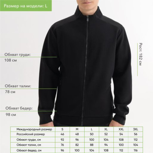 Толстовка на молнии Астин (Astin) черная