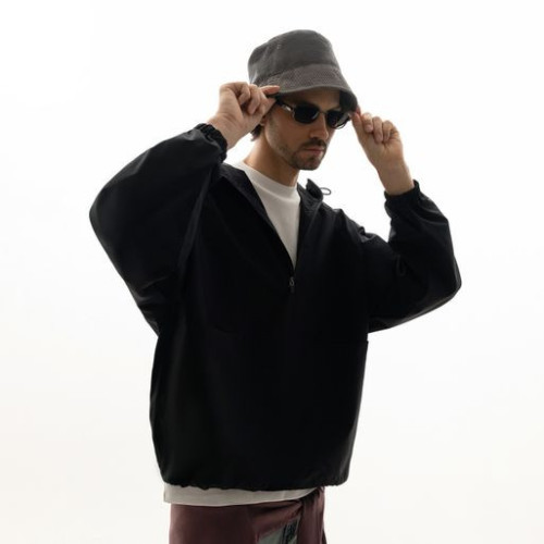 Ветровка (анорак) оверсайз унисекс Риссман (Rissman), черная