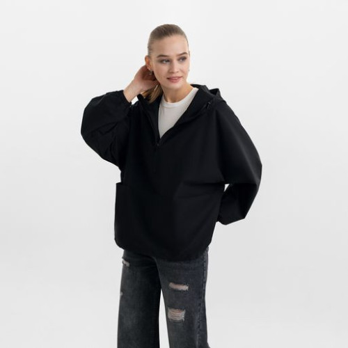 Ветровка (анорак) оверсайз унисекс Риссман (Rissman), черная