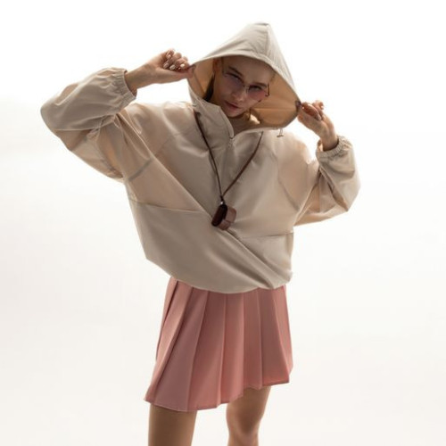 Ветровка (анорак) оверсайз унисекс Риссман (Rissman), бежевая