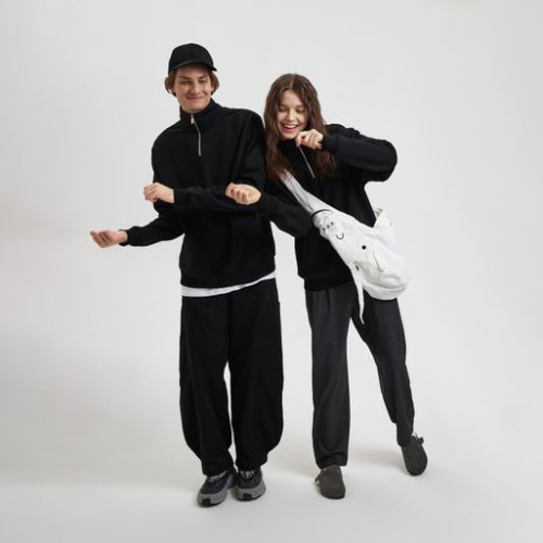 Толстовка на молнии унисекс Флоу (Flow), черная