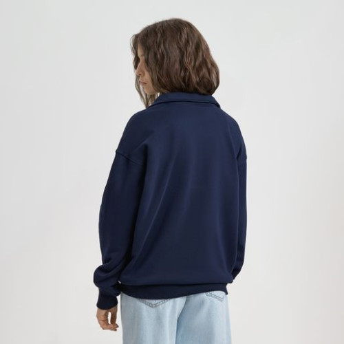 Толстовка на молнии унисекс Флоу (Flow), темно-синяя Толстовка на молнии унисекс Флоу (Flow), темно-синяя