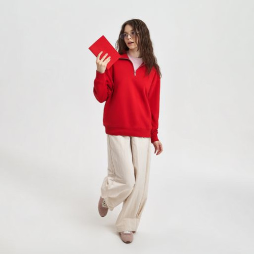 Толстовка на молнии унисекс Флоу (Flow), красная Толстовка на молнии унисекс Флоу (Flow), красная