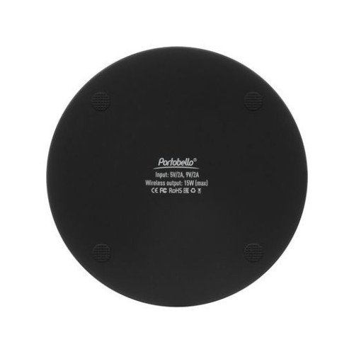 Беспроводное зарядное устройство с подсветкой 15W Аурис (Auris), черное