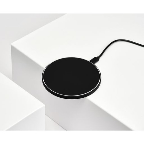 Беспроводное зарядное устройство с подсветкой 15W Аурис (Auris), черное