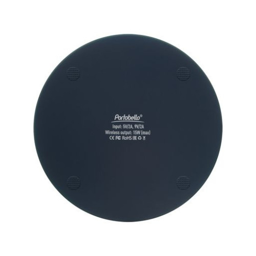 Беспроводное зарядное устройство с подсветкой 15W Аурис (Auris), синее