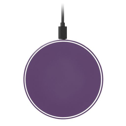 Беспроводное зарядное устройство с подсветкой 15W Аурис (Auris), фиолетовое