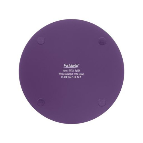 Беспроводное зарядное устройство с подсветкой 15W Аурис (Auris), фиолетовое
