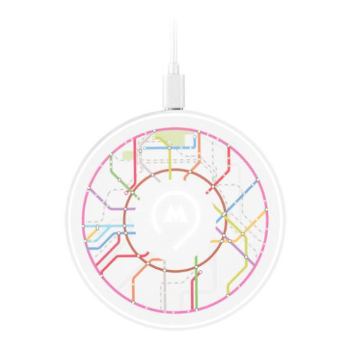 Беспроводное зарядное устройство с подсветкой 15W Аурис (Auris), белое