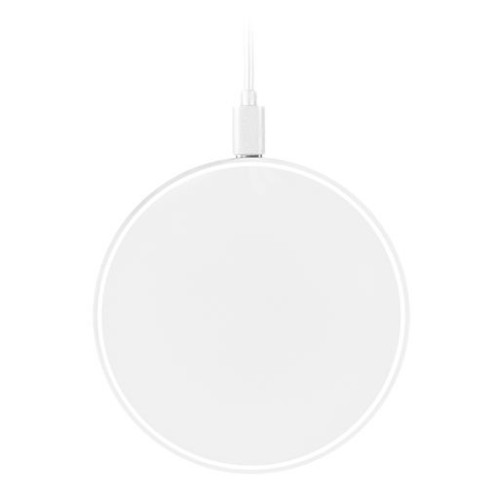 Беспроводное зарядное устройство с подсветкой 15W Аурис (Auris), белое