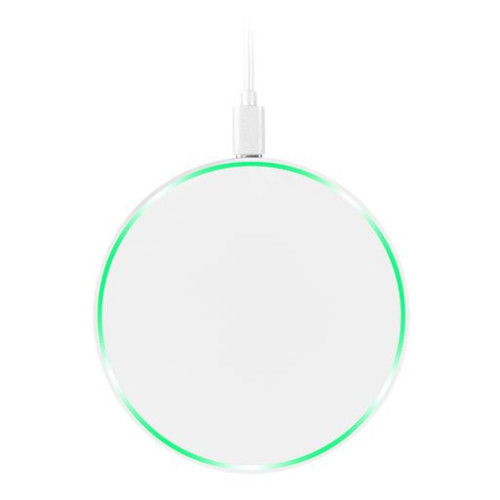 Беспроводное зарядное устройство с подсветкой 15W Аурис (Auris), белое