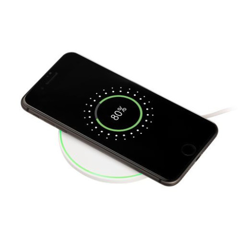 Беспроводное зарядное устройство с подсветкой 15W Аурис (Auris), белое