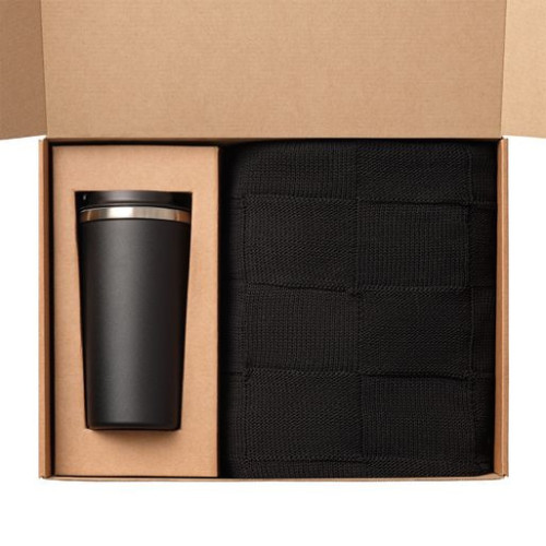 Подарочный набор Палермо, Селла (Palermo, Cella), черный (плед, термокружка) Подарочный набор Палермо, Селла (Palermo, Cella), черный (плед, термокружка)