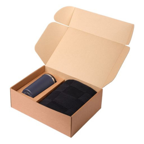 Подарочный набор Палермо, Селла (Palermo, Cella), синий (плед, термокружка)