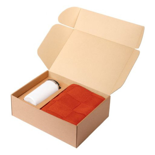 Подарочный набор Палермо, Селла (Palermo, Cella), оранжевый (плед, термокружка)