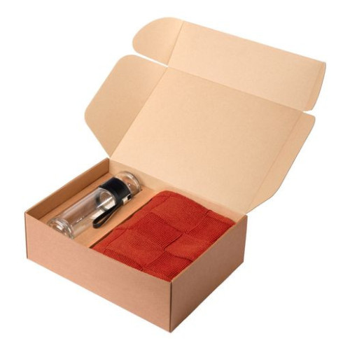 Подарочный набор Терсо (Terso), Селла (Cella), оранжевый (плед, термобутылка)