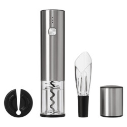 Набор для вина с электрическим штопором Винтаро (Vintaro), серебряный