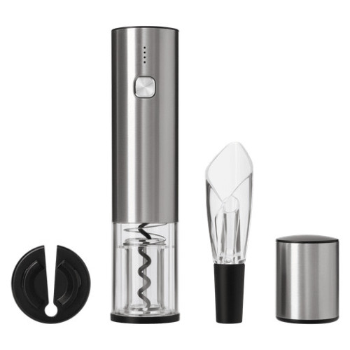 Набор для вина с электрическим штопором Винтаро (Vintaro), серебряный