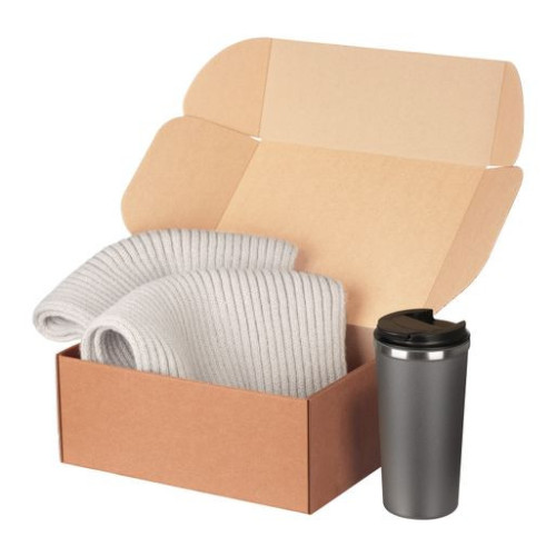 Подарочный набор Форгес (Forges), серый (шарф, термокружка) Подарочный набор Форгес (Forges), серый (шарф, термокружка)