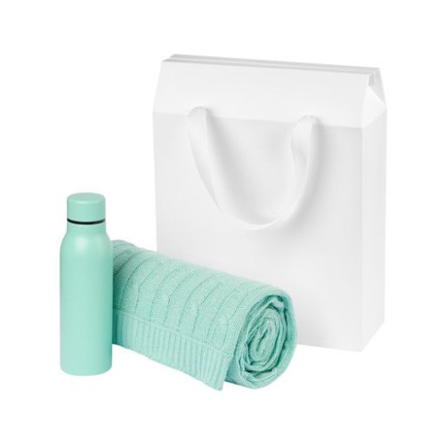 Подарочный набор Соренто (Sorento), бирюзовый (термобутылка, плед)