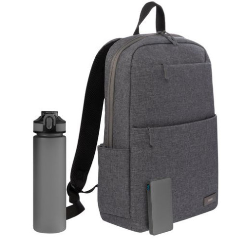 Подарочный набор Форст (Forst), серый (бутылка, ЗУ, рюкзак)