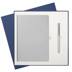 Подарочный набор Спарк (Spark), серебряный (ежедневник, ручка)