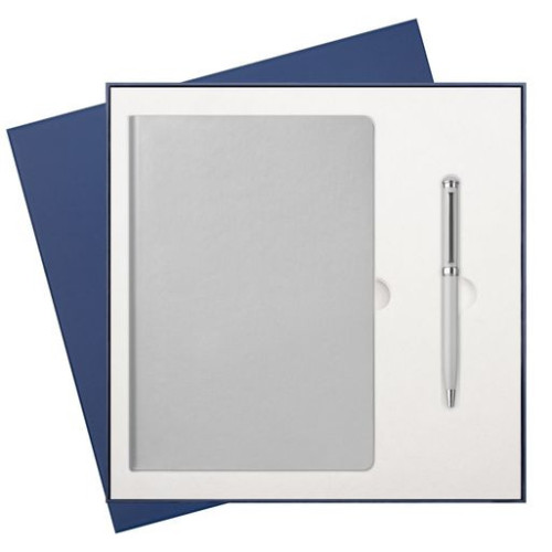 Подарочный набор Спарк (Spark), серебряный (ежедневник, ручка) Подарочный набор Спарк (Spark), серебряный (ежедневник, ручка)