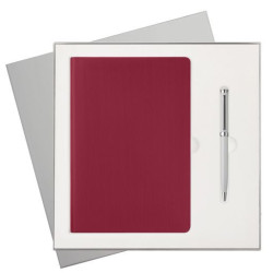 Подарочный набор Рейн (Rain), бургунди (ежедневник, ручка)