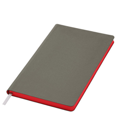 Ежедневник Латте софт-тач (Latte soft touch) недатированный, серый/красный