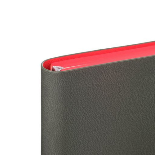 Ежедневник Латте софт-тач (Latte soft touch) недатированный, серый/красный