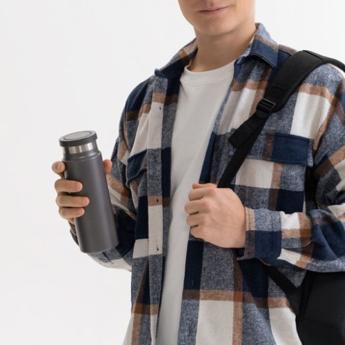 Термобутылка вакуумная герметичная Аллегра (Allegra), серая Термобутылка вакуумная герметичная Аллегра (Allegra), серая