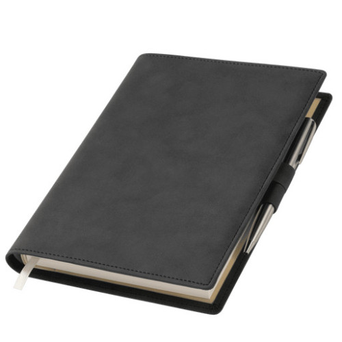 Ежедневник-портфолио Клип (Clip NEO) недатированный в подарочной коробке, черный (в комплекте ручка Tesoro серебро)