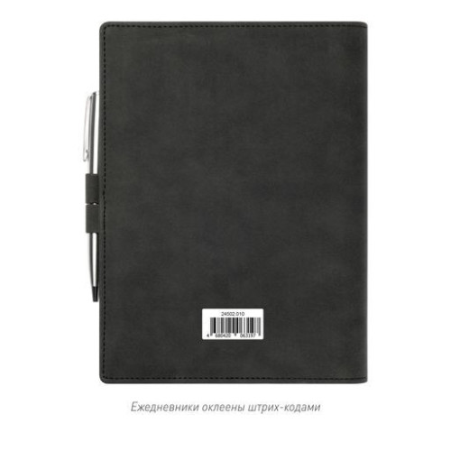 Ежедневник-портфолио Клип (Clip NEO) недатированный в подарочной коробке, черный (в комплекте ручка Tesoro серебро)