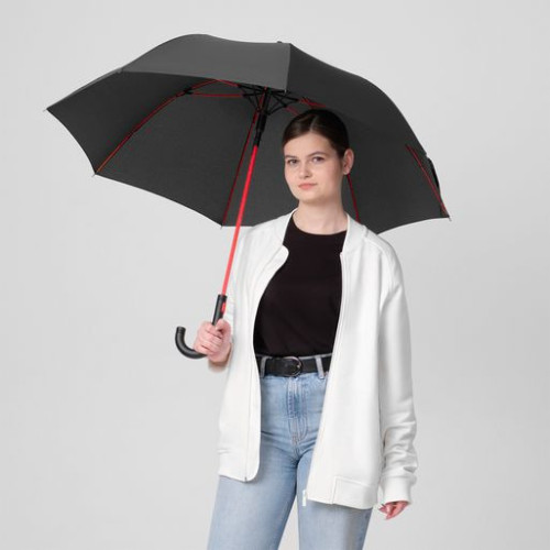 Зонт-трость Квантум (Quantum), черный/красный Зонт-трость Квантум (Quantum), черный/красный