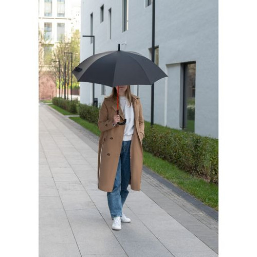 Зонт-трость Квантум (Quantum), черный/оранжевый Зонт-трость Квантум (Quantum), черный/оранжевый