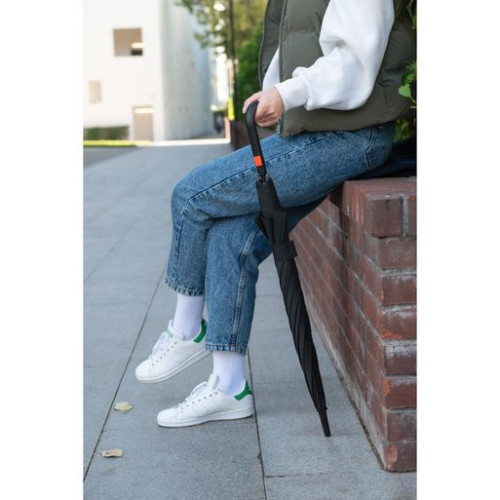 Зонт-трость Квантум (Quantum), черный/оранжевый Зонт-трость Квантум (Quantum), черный/оранжевый