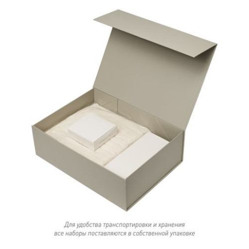 Подарочный набор Велком Пак (Welcome Pack), серый (термобутылка, ежедневник, ручка, ЗУ, шоппер)