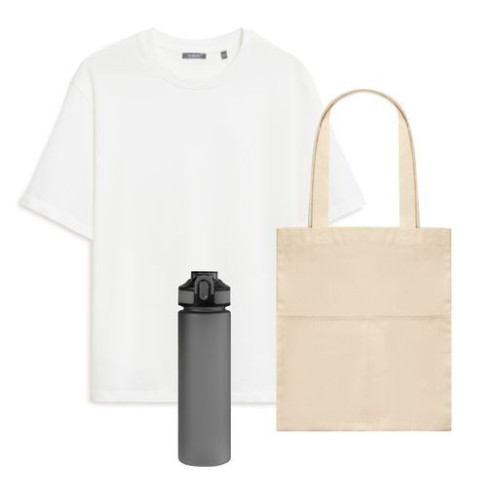 Набор с одеждой Раст (RUST) (футболка, бутылка, шоппер), белый/серый, 3XL/4XL