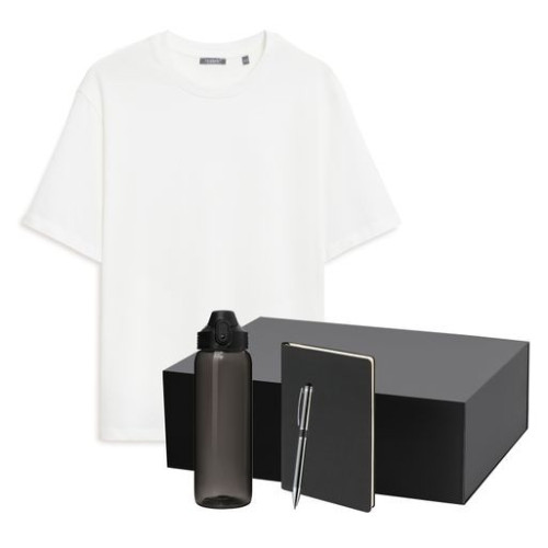 Набор с одеждой Раст Нео (Rust Neo) (футболка, бутылка, ежедневник, ручка), белый/черный, XS/S