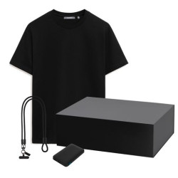 Набор с одеждой Крис (KRIS) (футболка, аккумулятор, кабель-ланьярд), черный, S