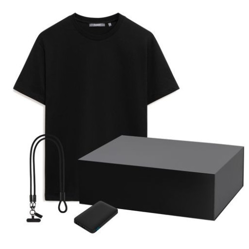 Набор с одеждой Крис (KRIS) (футболка, аккумулятор, кабель-ланьярд), черный, XL