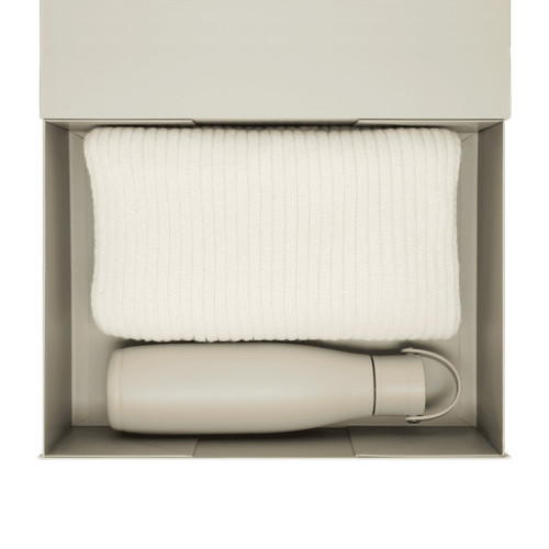 Подарочный набор Боска (Bosca), Форгес (Forges), бежевый (термобутылка, шарф)